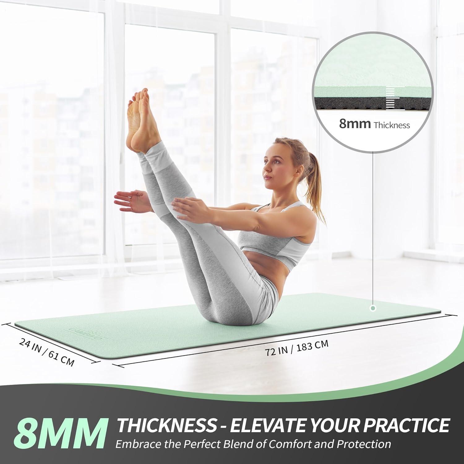 Thumbnail 1 de CAMBIVO Yoga Mat 6mm non‑slip exercise mat 🧘♀