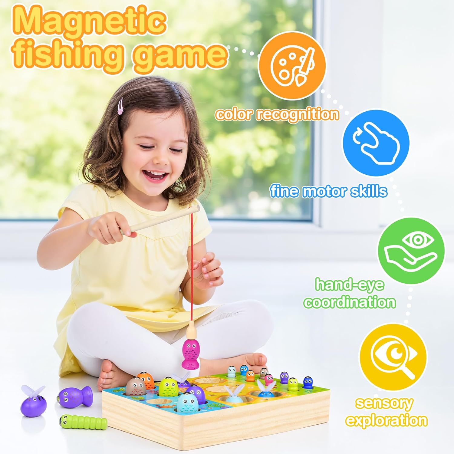 Thumbnail 3 de COOLJOY Magnetisches Angelspiel 3‑in‑1 ab 2 Jahren – Montessori Motorikspielzeug aus Holz