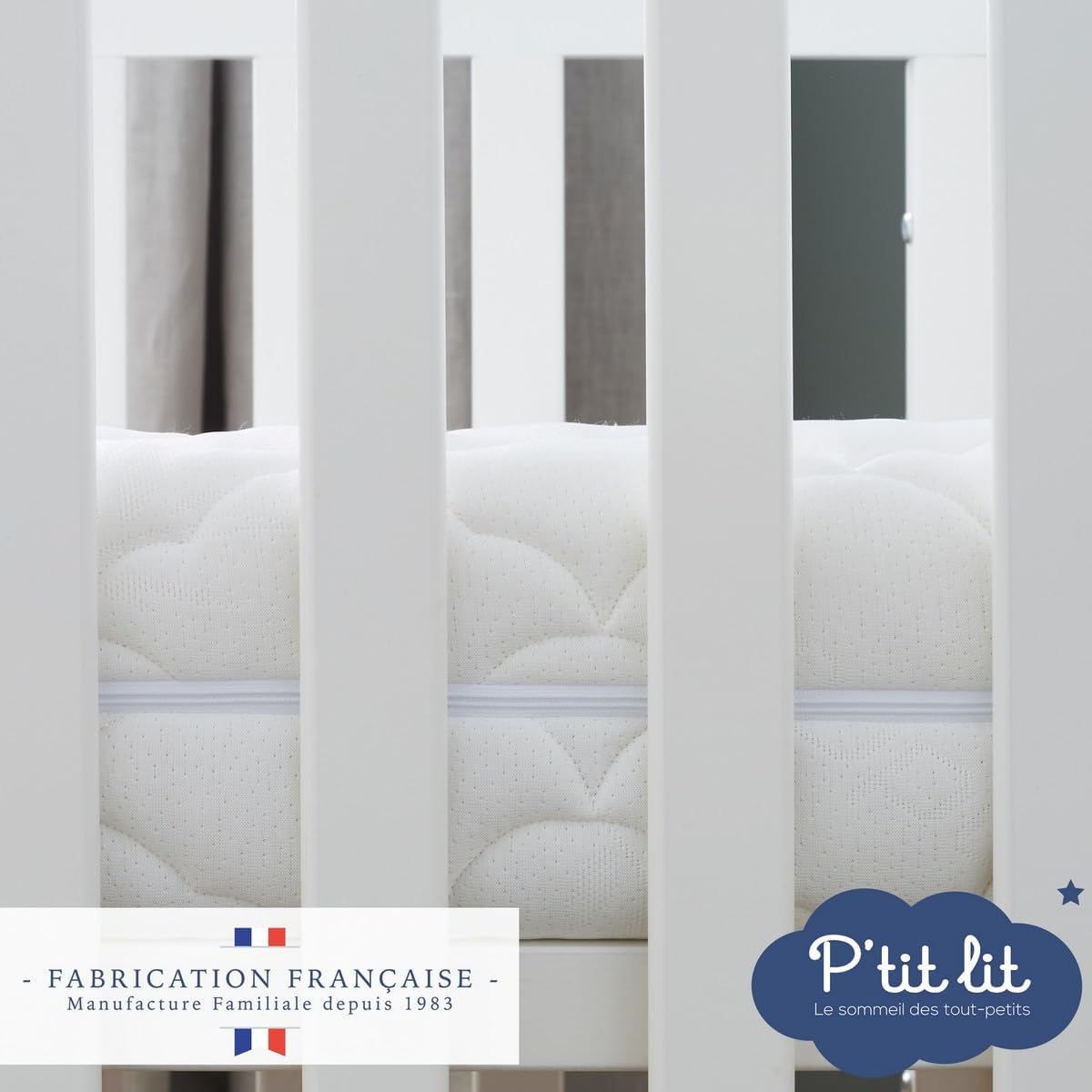 Thumbnail 6 de P'TIT LIT Matelas Bébé Bamboo 60x120 cm — Visco doux, déhoussable et fabrication Française
