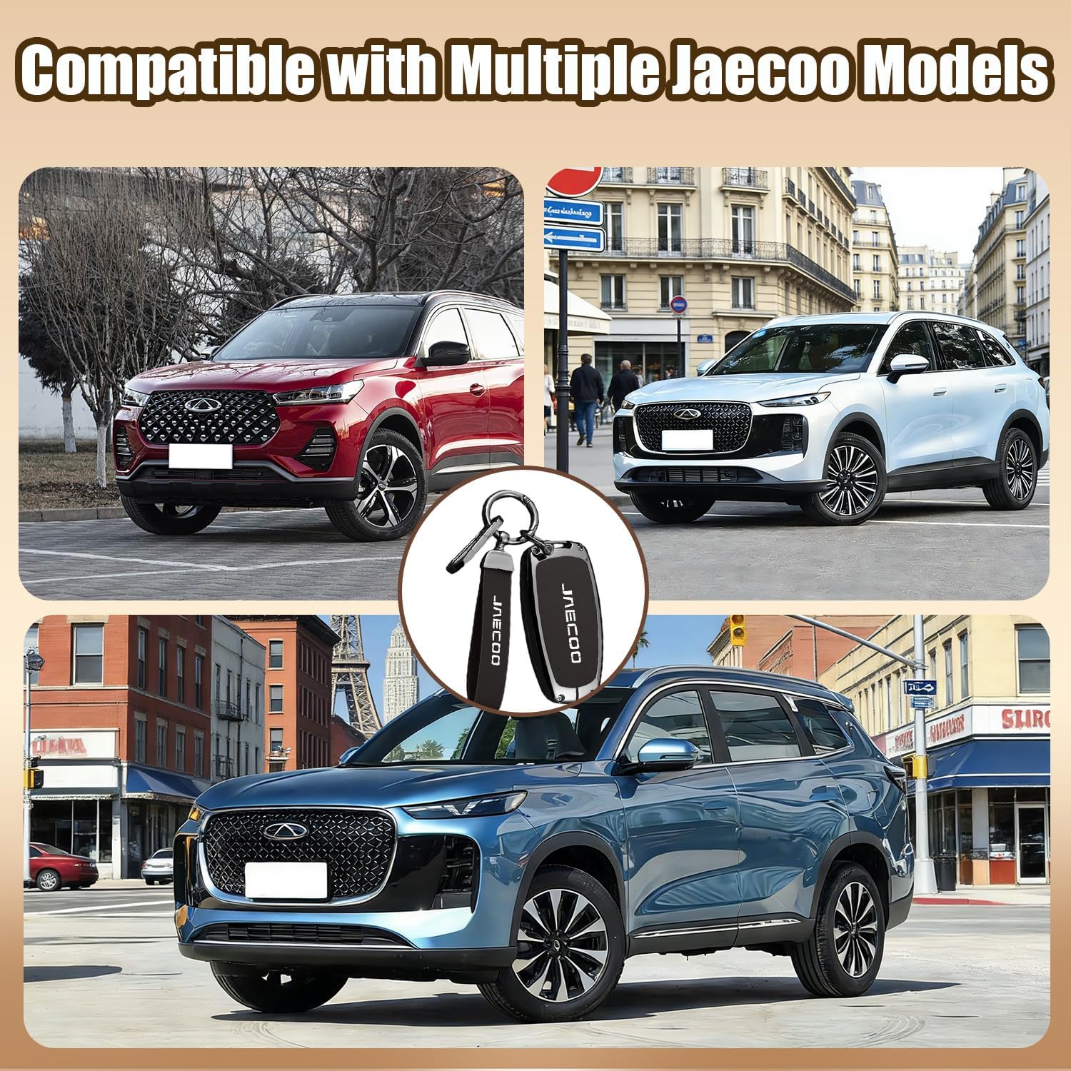 Thumbnail 6 de For Jaecoo Key Fob Holder: Full Protection 360° Case for Jaecoo 7 (J7/J8/J9) 2023–2026 in Dark Brown