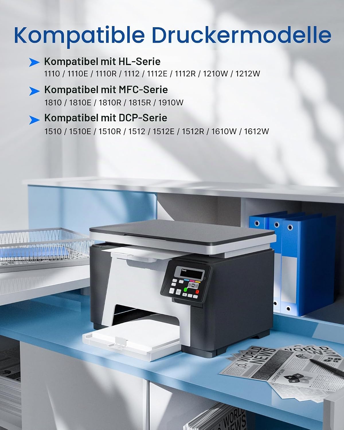 Detalle 2 de GPC IMAGE TN1050 Toner kompatibel für Brother TN-1050 – 2er-Pack (Schwarz)