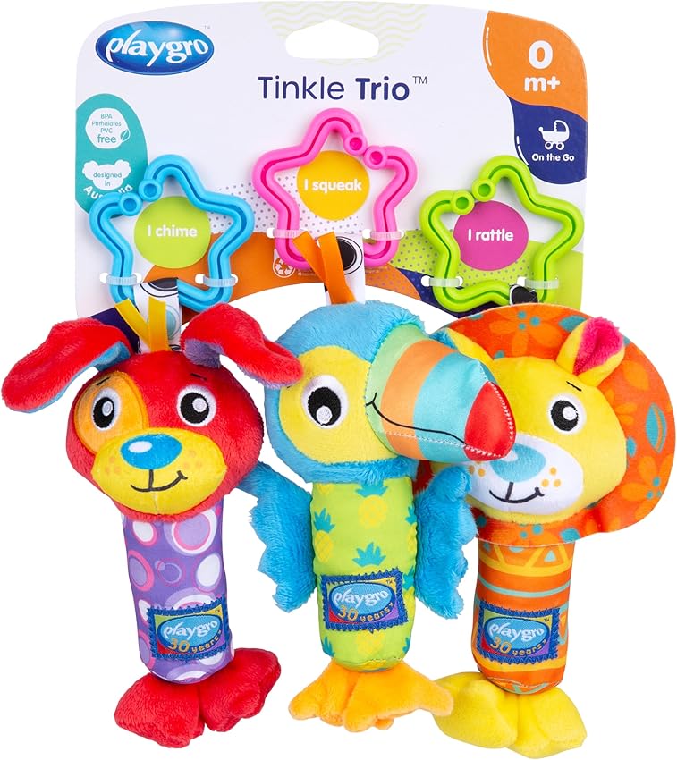 Detalle de Playgro Mis tres amiguitos sonoros 0181059 (juguete musical)