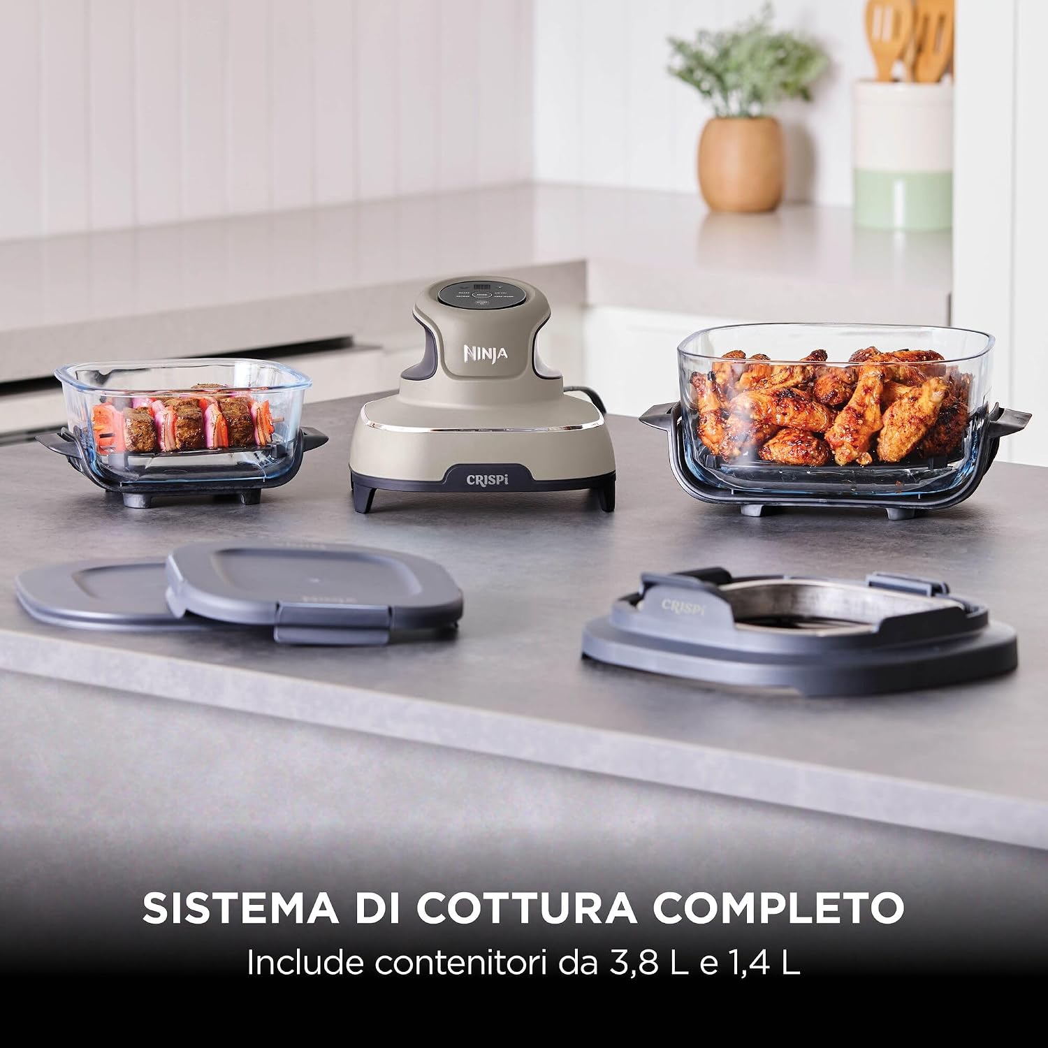 Detalle 2 de Ninja CRISPi FN101EUGY: Friggitrice ad Aria Portatile, Compatta e Multifunzionale