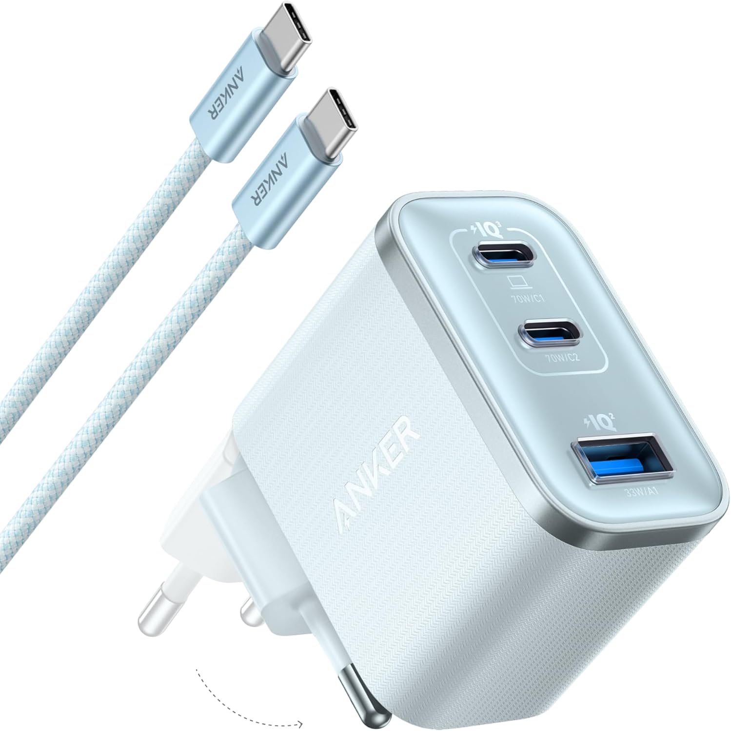 Thumbnail 6 de Anker Nano Chargeur USB-C 70W à 3 Ports — Charge rapide et compact avec câble inclus