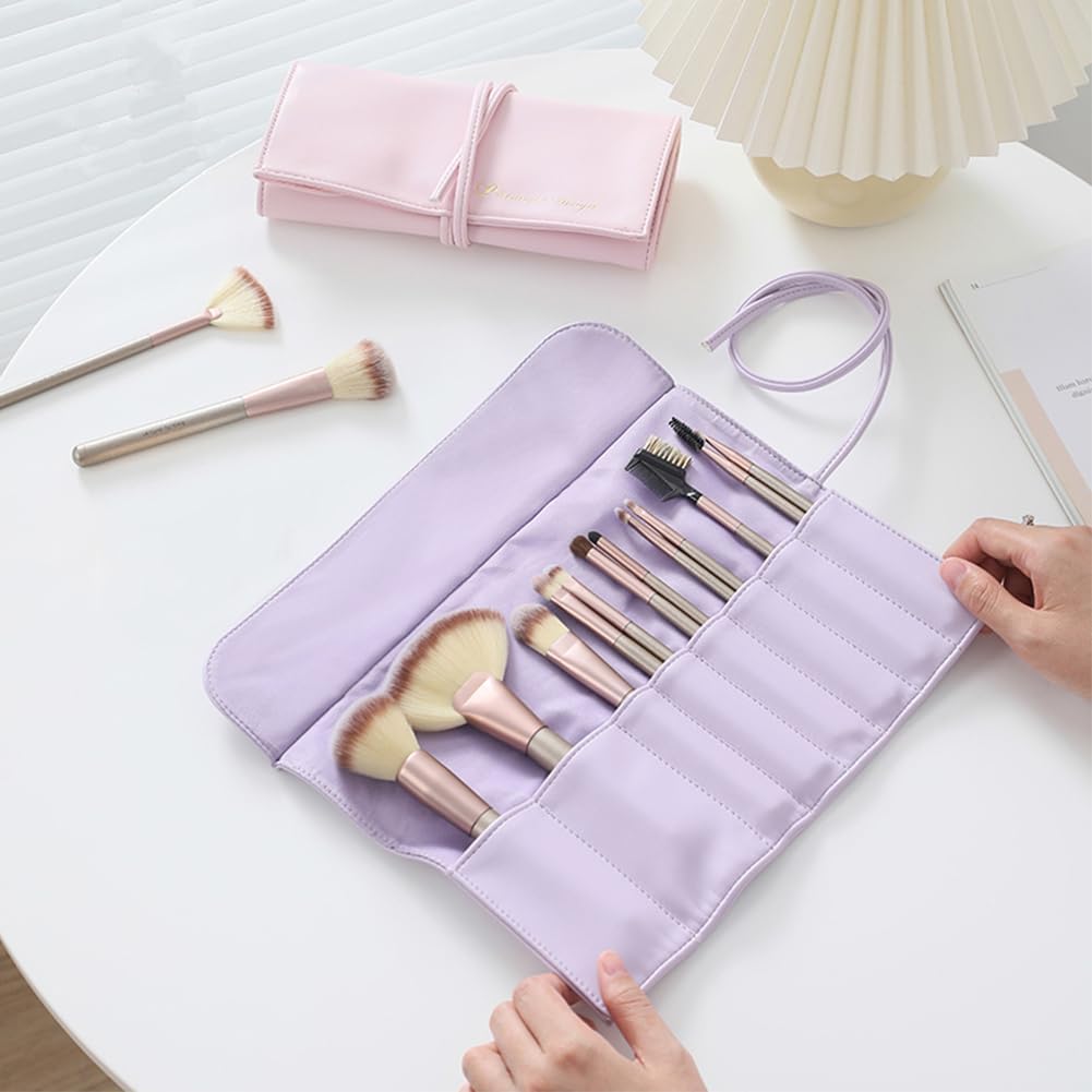 Detalle de VanFn Travel Makeup Brush Holder: Portable Roll-Up Organizer Bag for 8+ Brushes