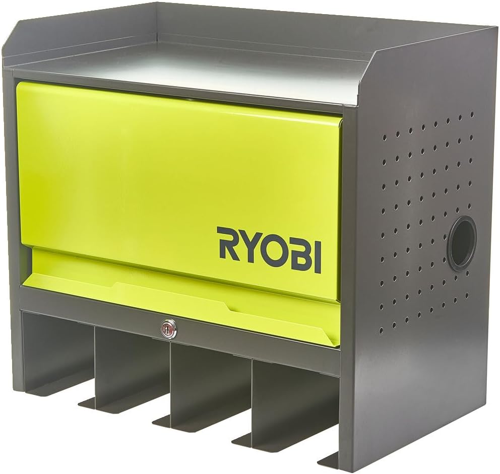 RYOBI RHWS-01 : Étagère murale avec boîtes de rangement et porte verrouillable