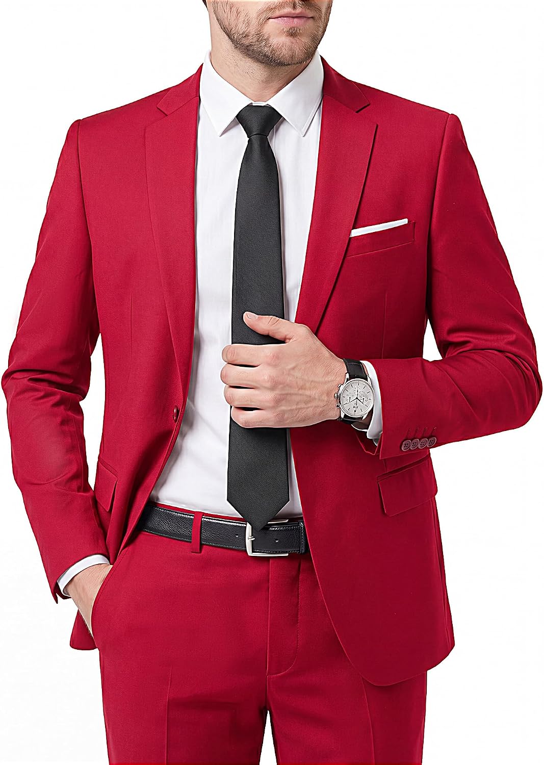 Detalle de WULFUL Men's 2-Piece Suit, Cotton-Polyester Blend