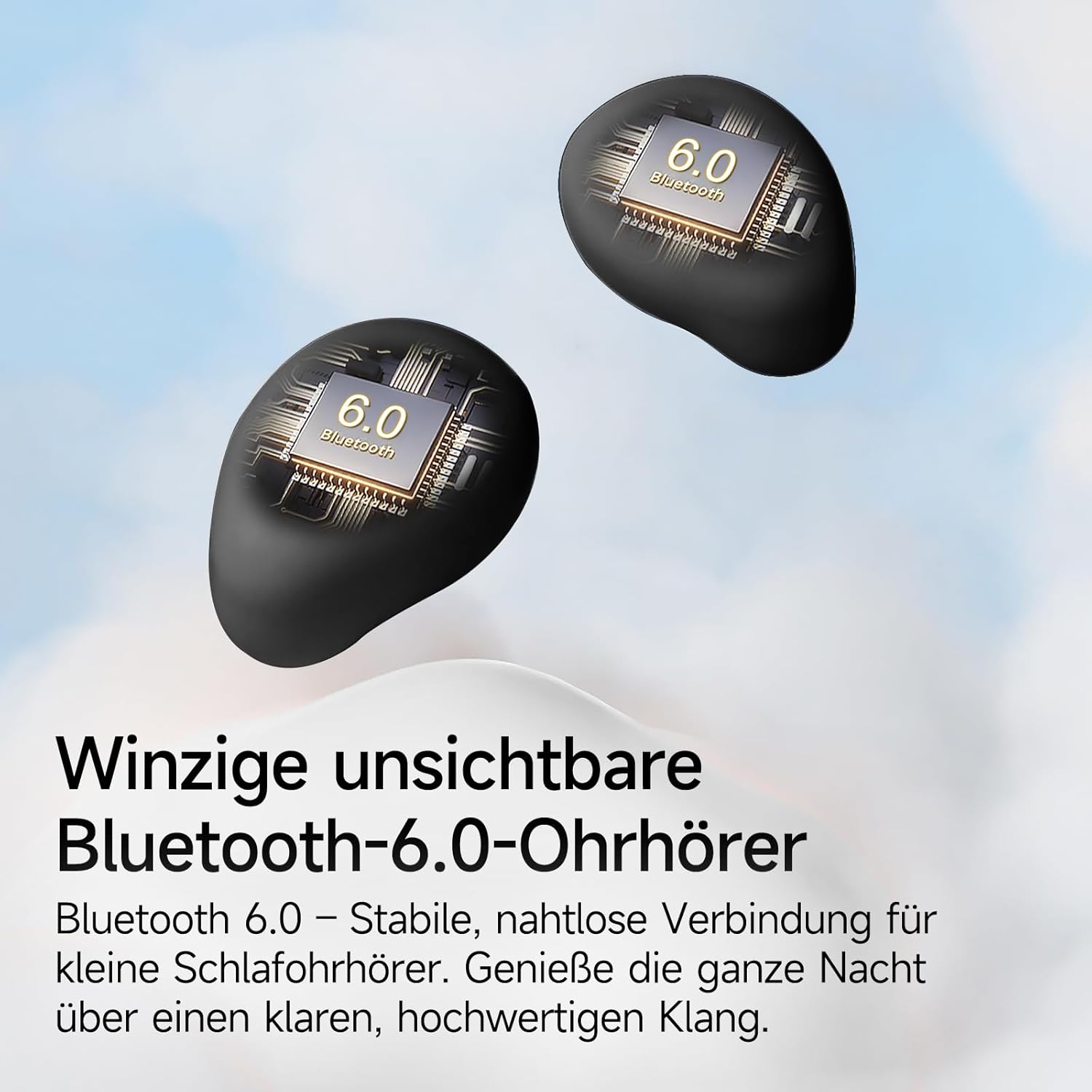 Detalle 2 de sunvito Schlafkopfhörer Bluetooth 6.0 – Mini Kabellose Ohrhörer für Schlaf, Training und unterwegs
