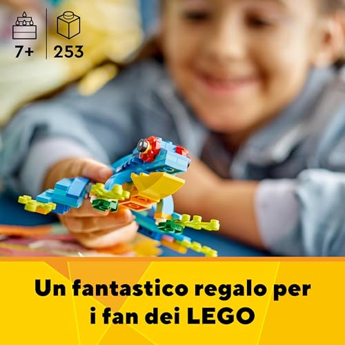 Detalle 2 de LEGO Creator 31136 Pappagallo Esotico 3-in-1: pesce, rana e pappagallo per bambini dai 7 anni