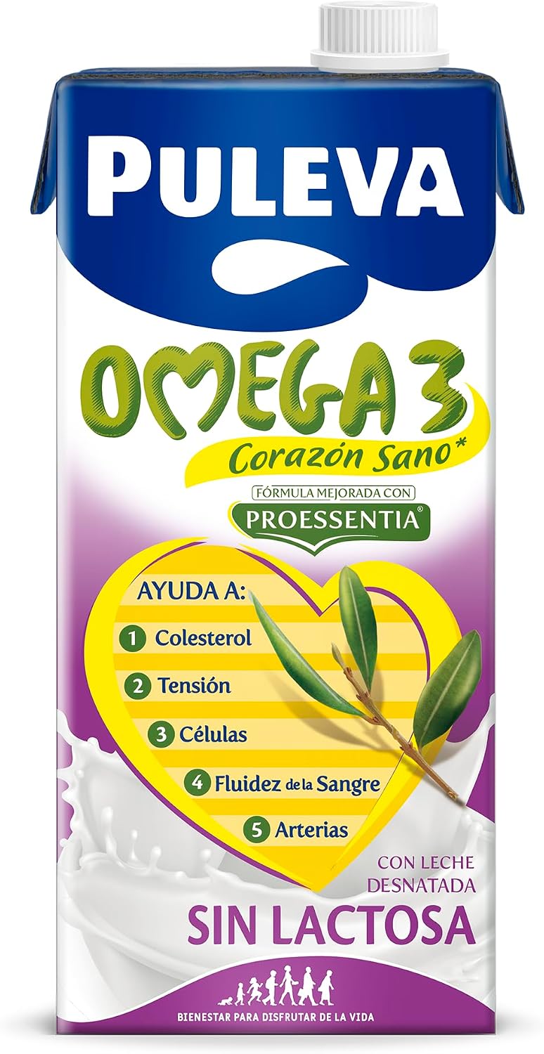 Thumbnail 1 de Puleva Omega 3 Proessentia Sin Lactosa (brik 1 L, caja 6 L) para una dieta con omega 3
