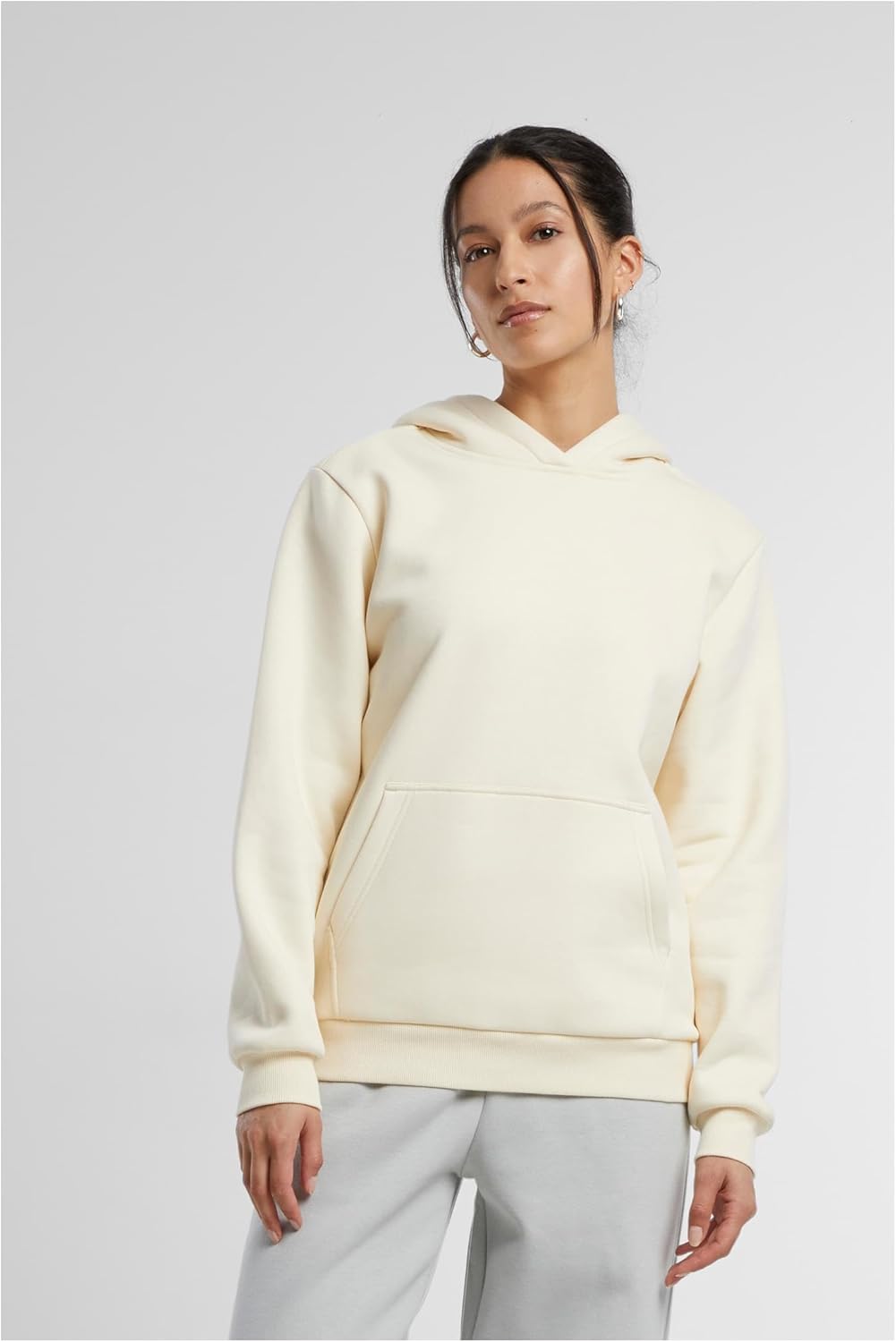 Thumbnail 4 de Build Your Brand Damen Fluffy Hoody BY289 mit Kapuze und Kängurutasche (1er Pack)