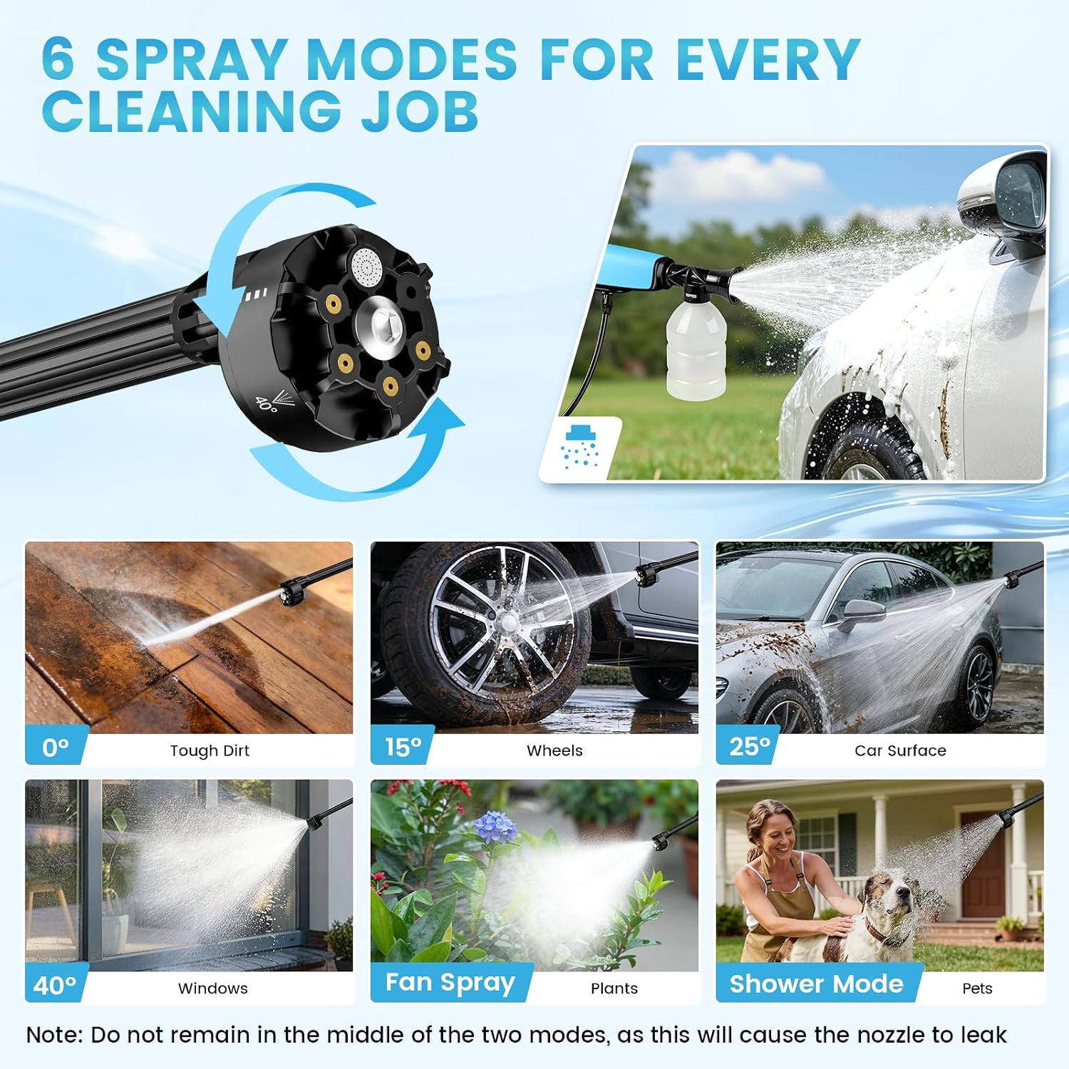 Thumbnail 2 de Cordless Pressure Washer with Dual 21V Batteries and 10m Hose – Versatile Battery-Powered Jet Wash