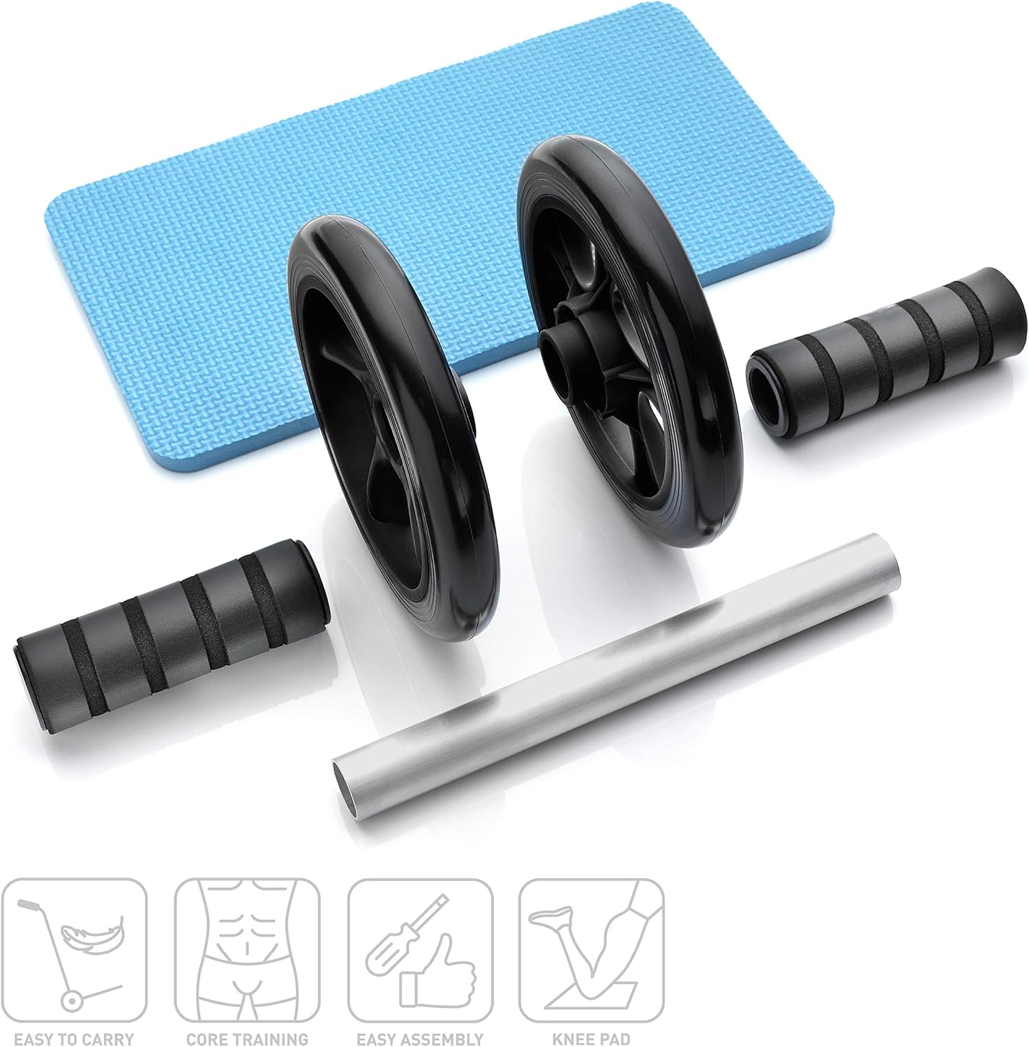 Thumbnail 2 de BODYMATE Roue abdominaux Classic (28 x 16 cm) avec tapis pour les genoux – accessoire fitness pour renforcer le tronc