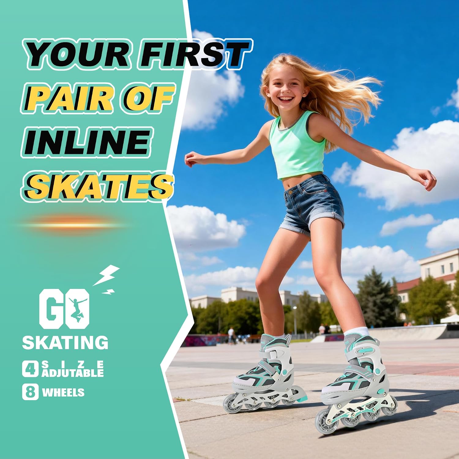 Detalle 2 de 2PM SPORTS Torinx Adjustable Inline Skates with Light-Up Wheels and Triple Closure
