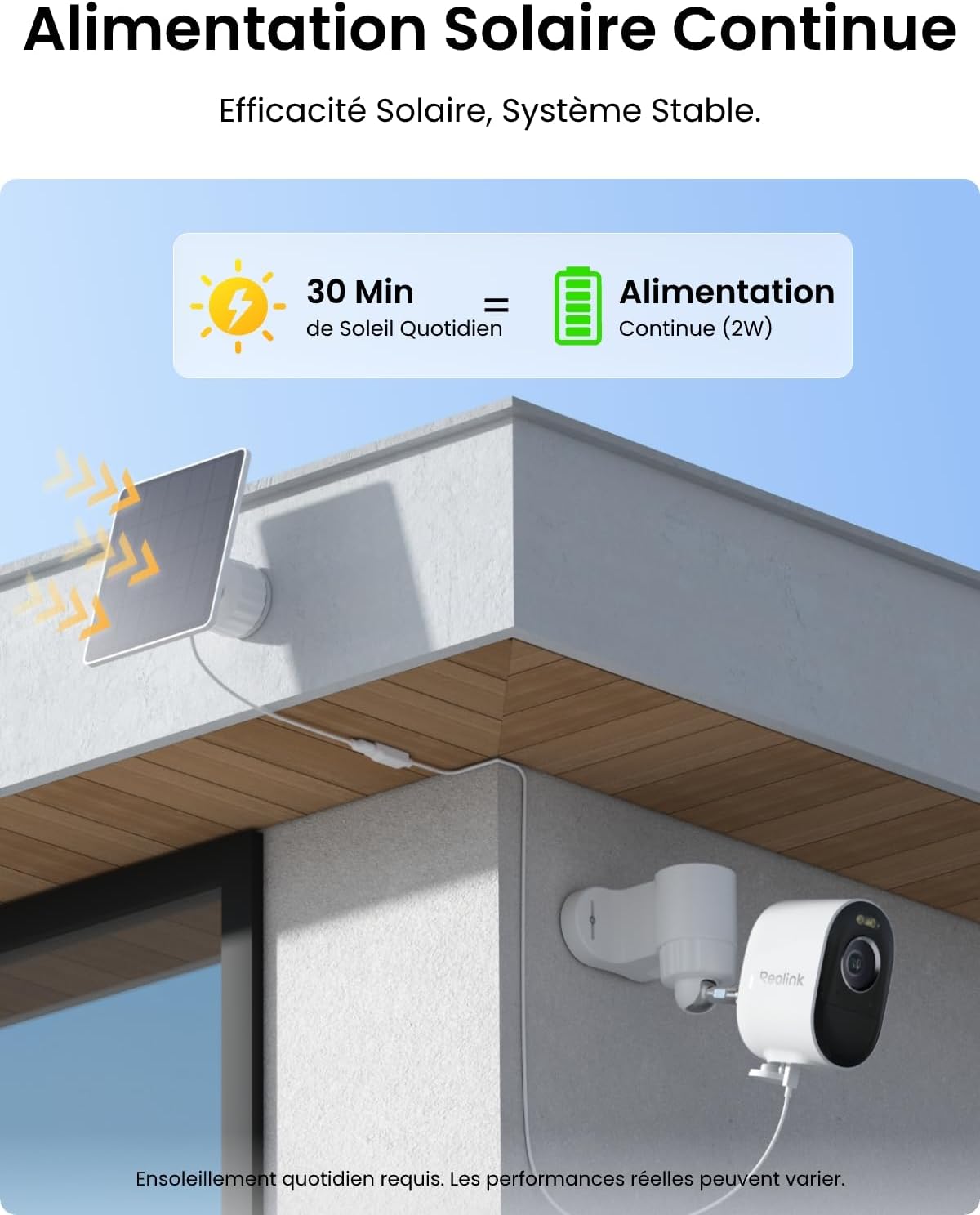 Thumbnail 3 de Reolink Argus 3 Pro + panneau solaire 3K 5MP (modèle 2026) : caméra Wi‑Fi extérieure sans fil