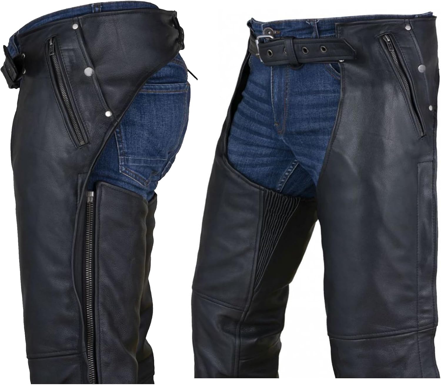 Detalle 2 de Dream Apparel Motorcycle Chaps in Leather