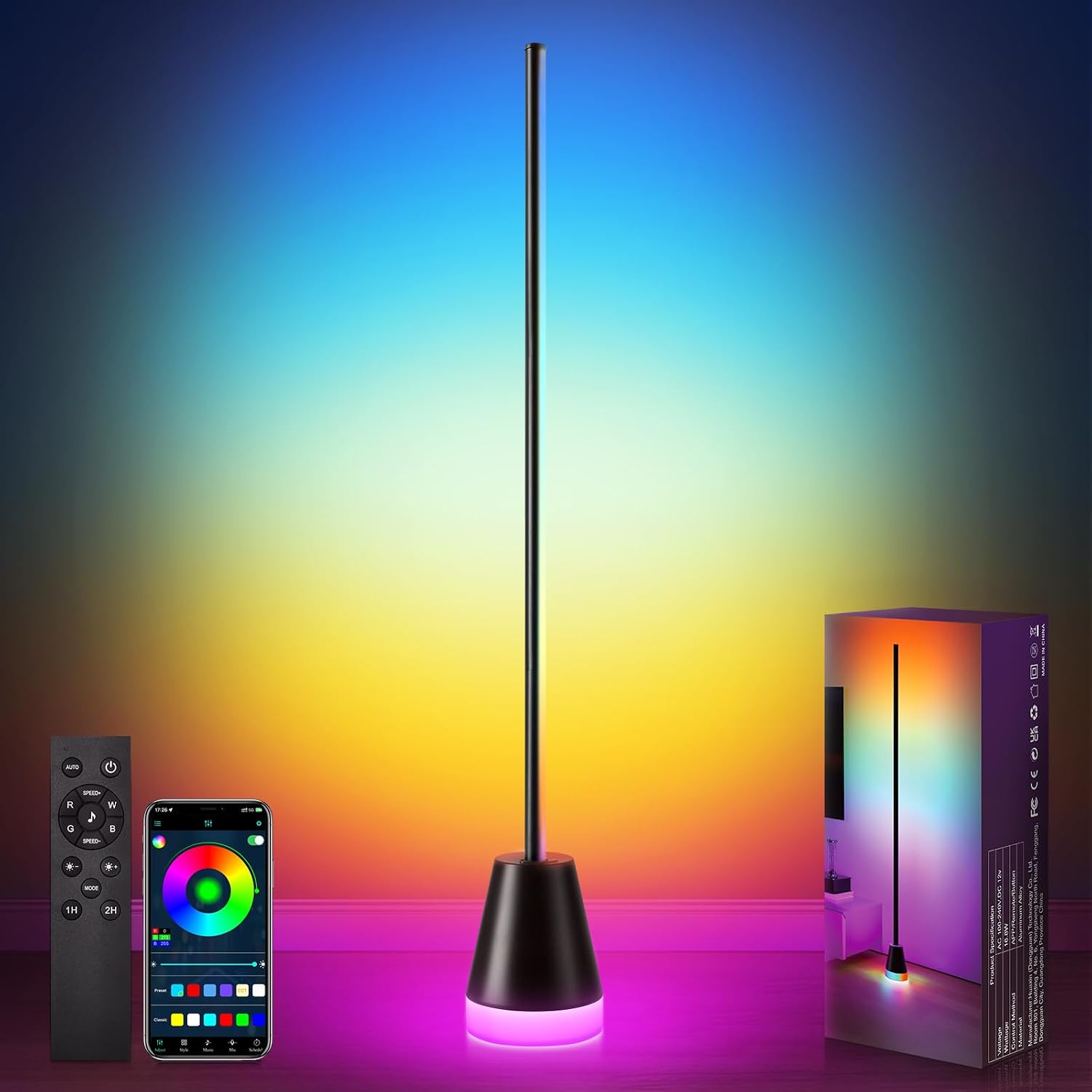 Detalle de Smart LED Floor Lamp RGBIC 150cm