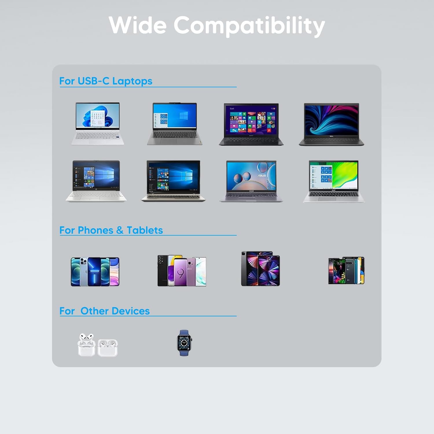 Thumbnail 2 de SiKER 65W USB-C-Ladekabel / USB-C-Netzteil für HP EliteBook x360, Spectre, Chromebook & Co.