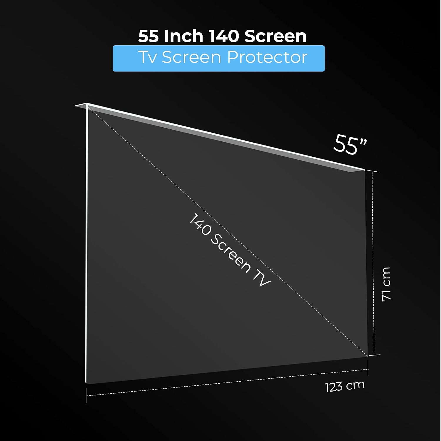 Detalle de VENTON ochraniacz na ekran TV 55 cali, tworzywo 123 × 71 cm