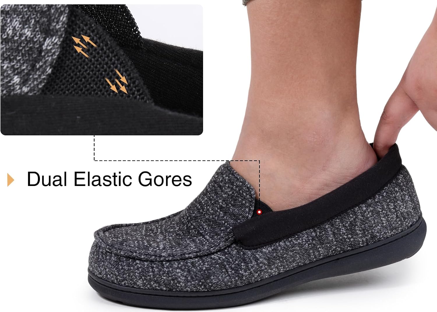 Thumbnail 5 de RockDove Tweed Memory Foam Moc Slipper