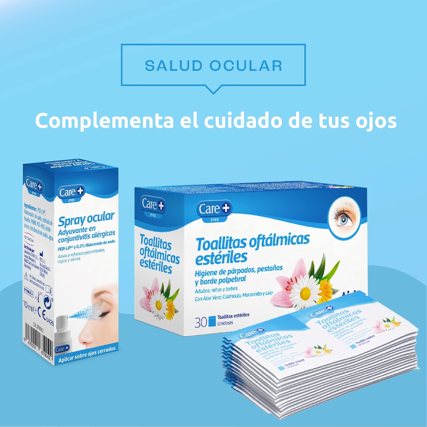 Detalle 2 de Care+ Toallitas Oftálmicas 60 unidades