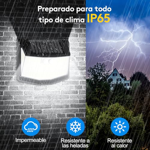 Detalle 2 de Luz Exterior Solar LED Jardin CZHHMART 248 LED, 3 Modos, 270°, IP65, 2 Paquetes