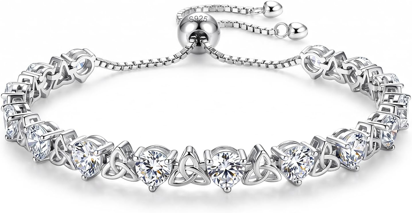 Detalle de MystiqueMark Moissanite Tennis Bracelet, 925 Sterling Silver