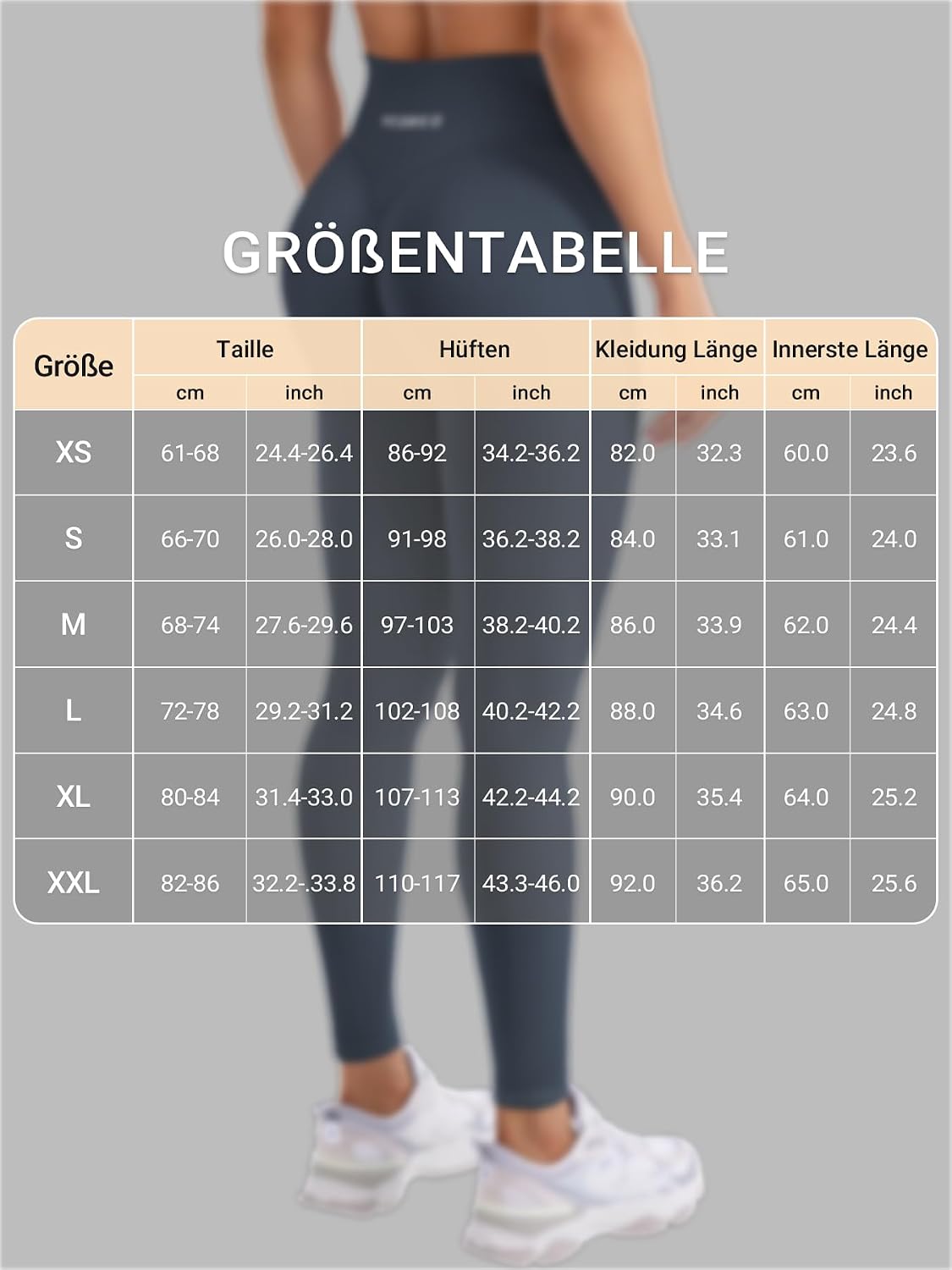 Detalle 2 de YEOREO Damen Sport-Leggings „Invisible Scrunch“ mit hoher Taille