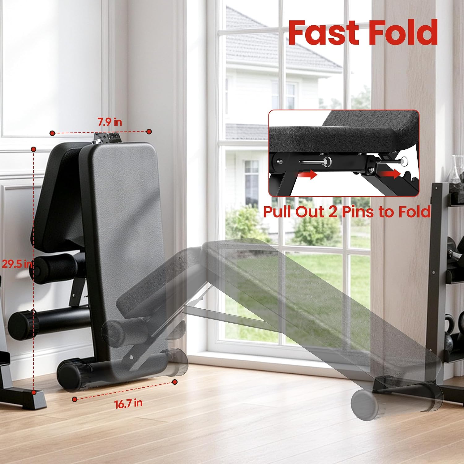 Detalle 2 de Steelite AZ6040VC-06 Adjustable Weight Bench, 720 lb Capacity, 8 Positions