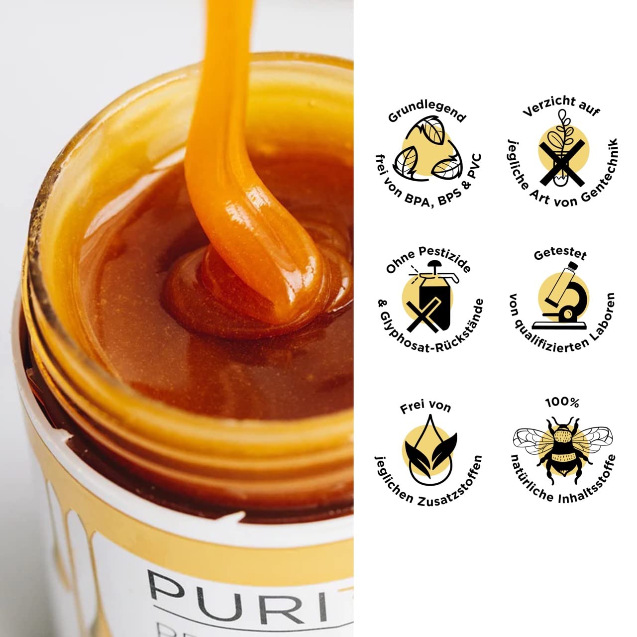 Detalle de PURITI Manuka Honig MGO 400+ 500 g aus Neuseeland – laborgeprüft, direktimportiert, frei von Zusatzstoffen