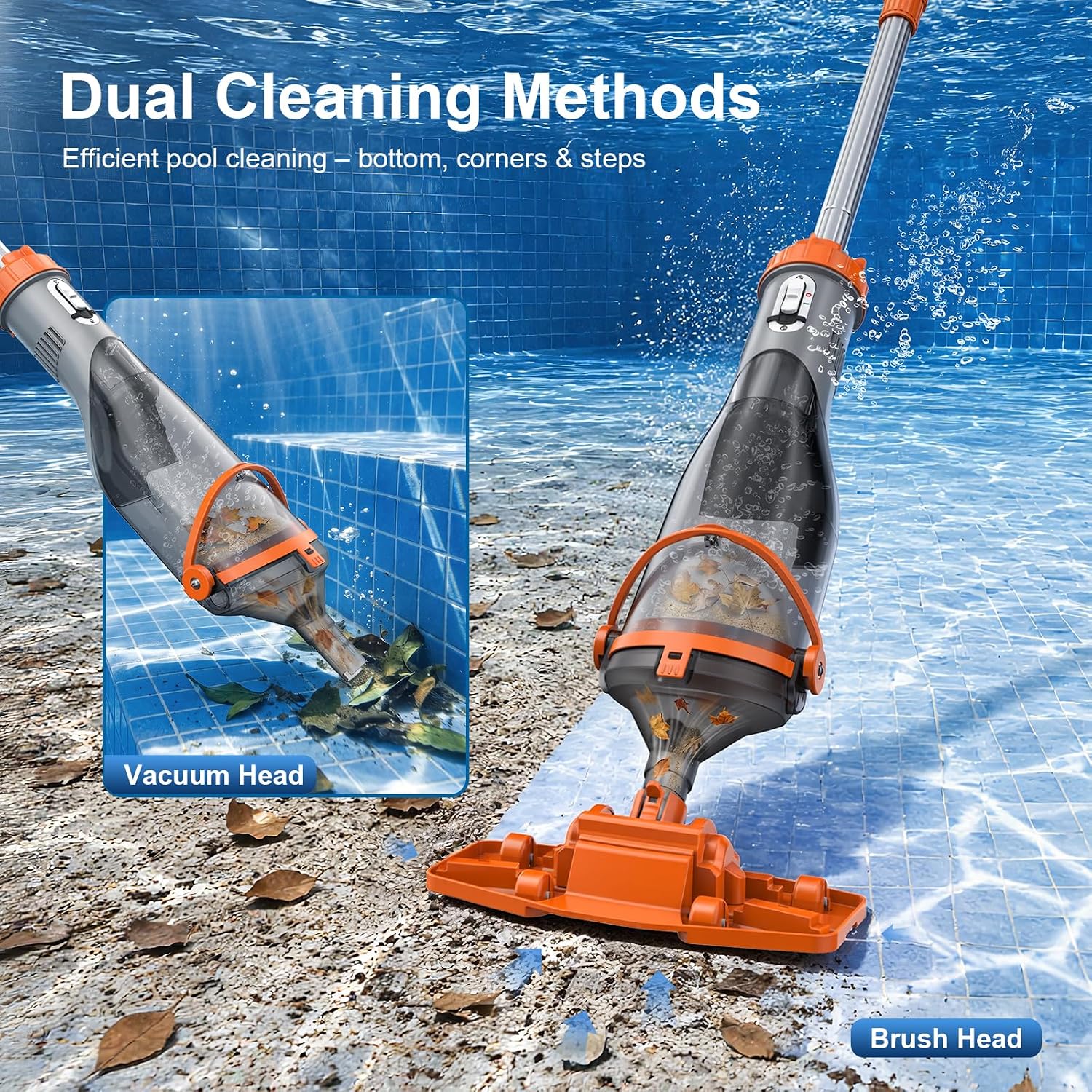 Detalle de COWSAR Pool Vacuum, 60-Minute Runtime
