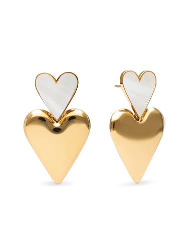 Imagen de SINGULARU Pendientes Mujer Duo d'Amour Nácar Acero Baño Oro en OfertitasTOP