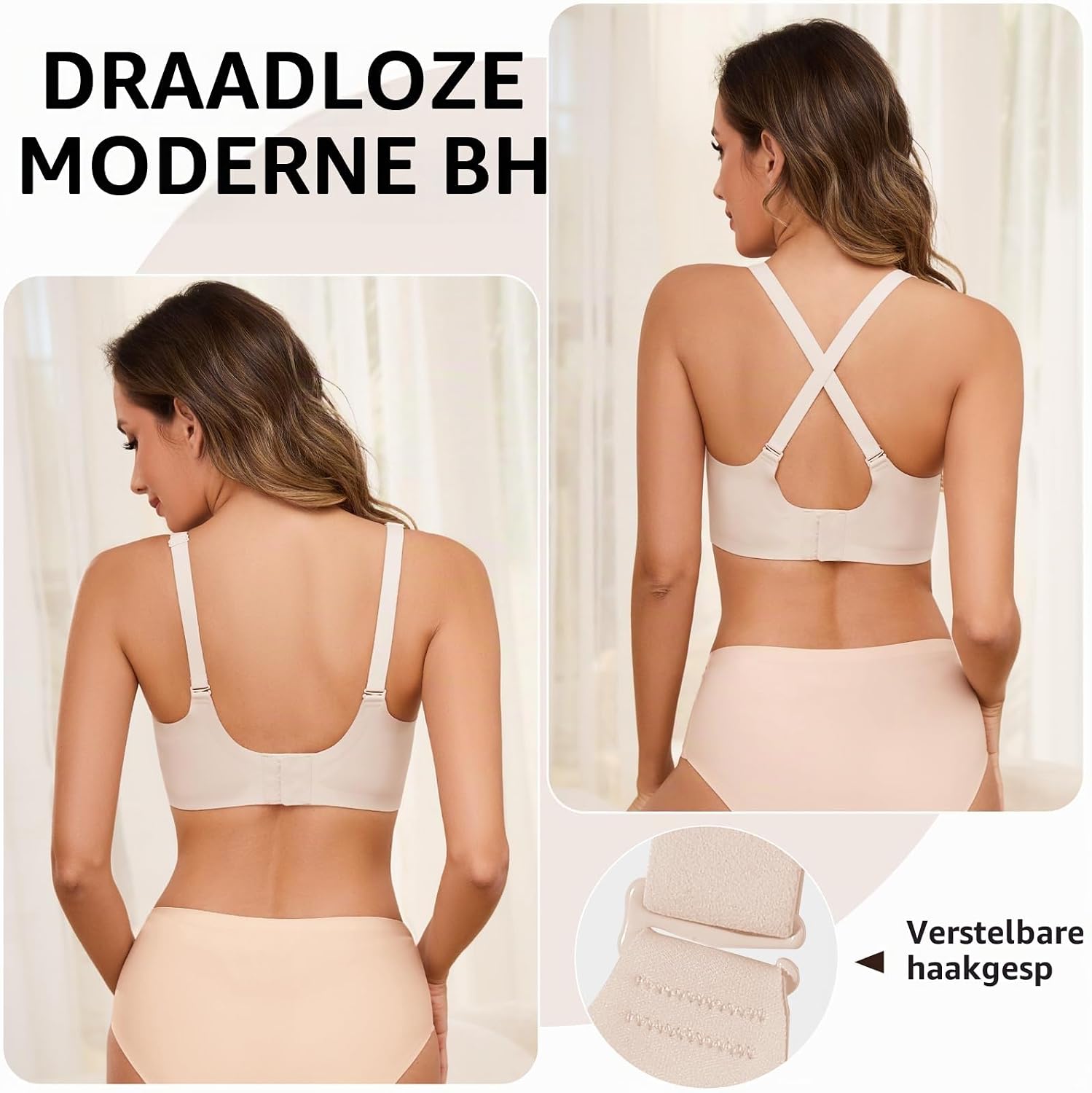 Thumbnail 6 de Xnova naadloze damesbeha zonder beugel met V-hals en volledige dekking