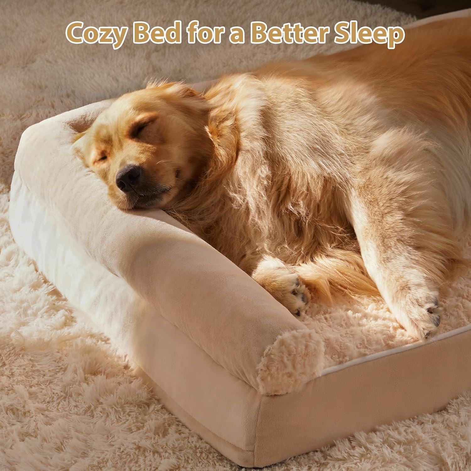 Thumbnail 2 de BFPETHOME Orthopedic Waterproof Couch Dog Bed (36 x 27 x 6.5 in) for Medium-Large Dogs