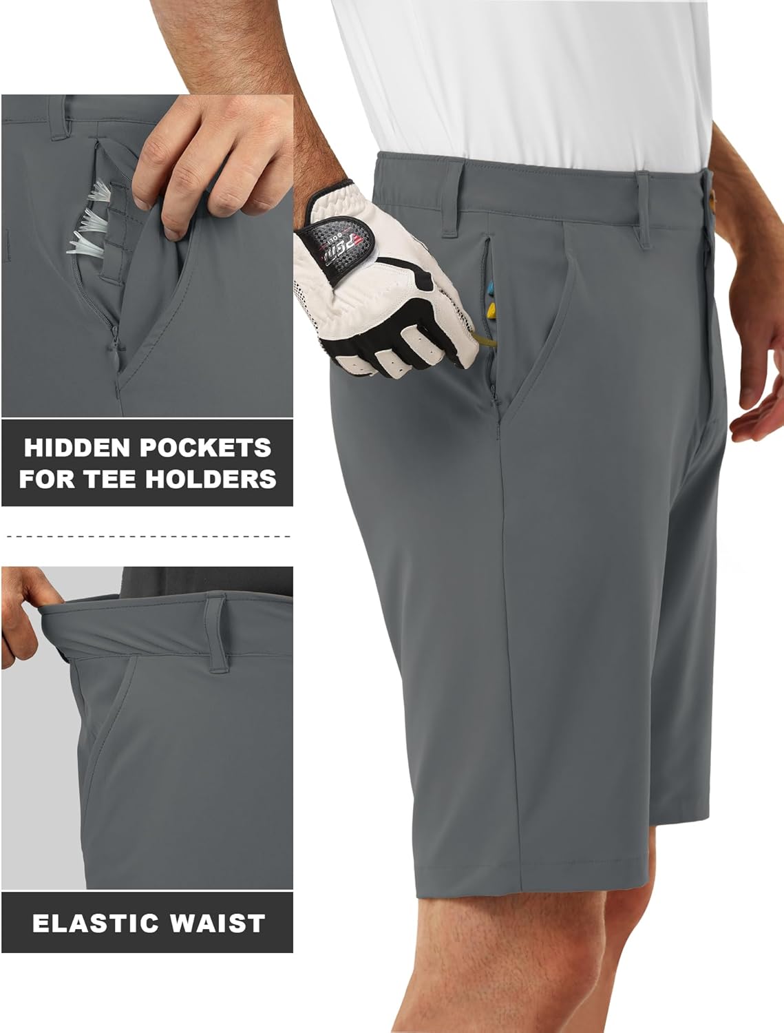 Thumbnail 3 de 33,000ft Men's Golf Shorts Dry Fit, 11" Lightweight Quick Dry Bermuda Shorts