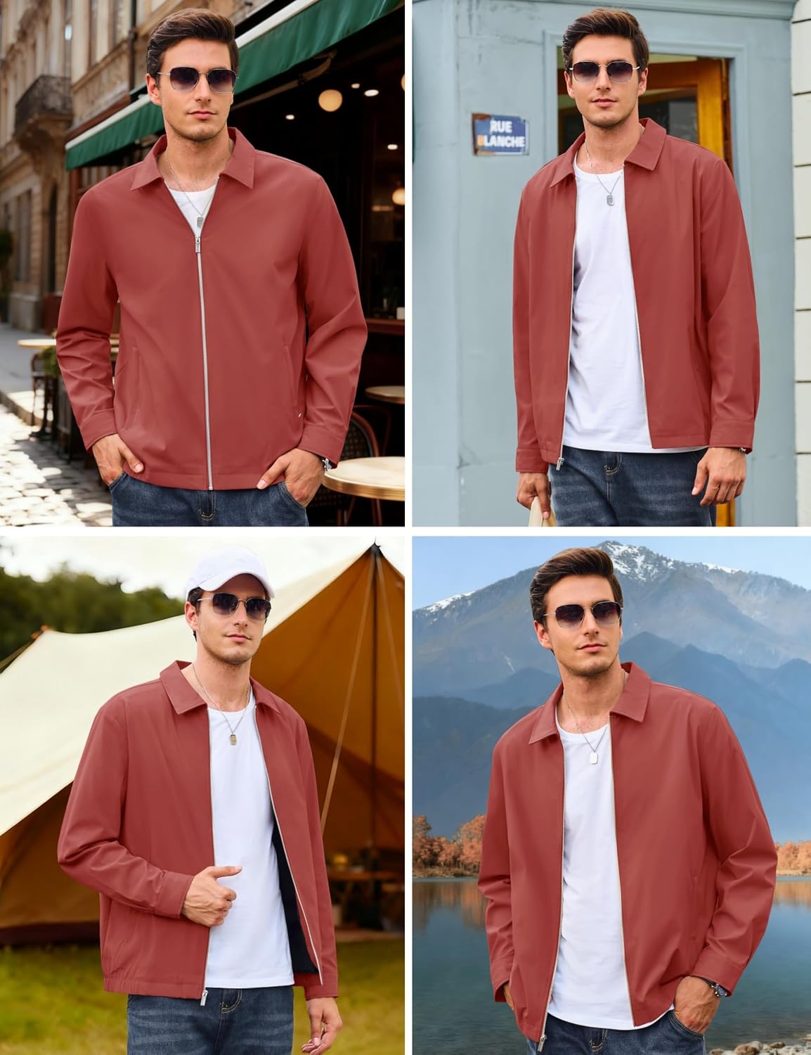 Thumbnail 3 de Cotrasen Men's Windbreaker Jacket Polyester