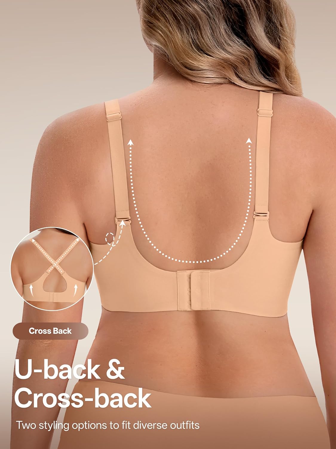 Detalle de Angelhood Seamless Jelly Push Up Wireless Bra (V-Neck, No Underwire)