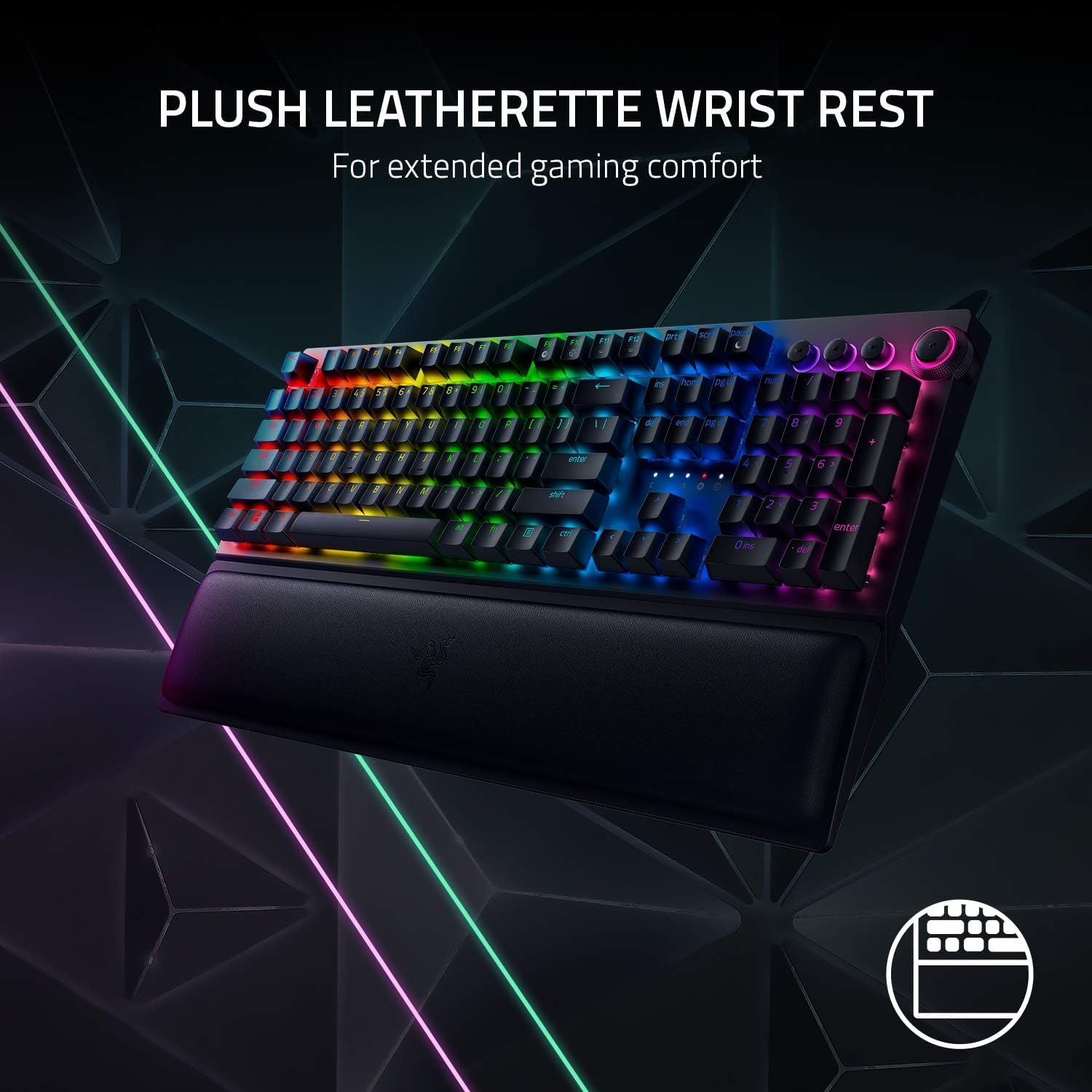 Detalle de Razer BlackWidow V3 Pro (Yellow Switch) – Kabelloses Voll‑Höhen‑Gaming-Keyboard mit Chroma RGB, Nordic Layout