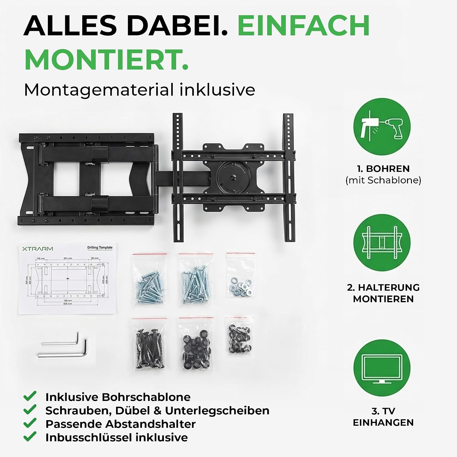 Detalle 2 de XTRARM TiTon Flex TV-Wandhalterung 80 cm – dreh-, neig- & rotierbar bis VESA 400×400 mm