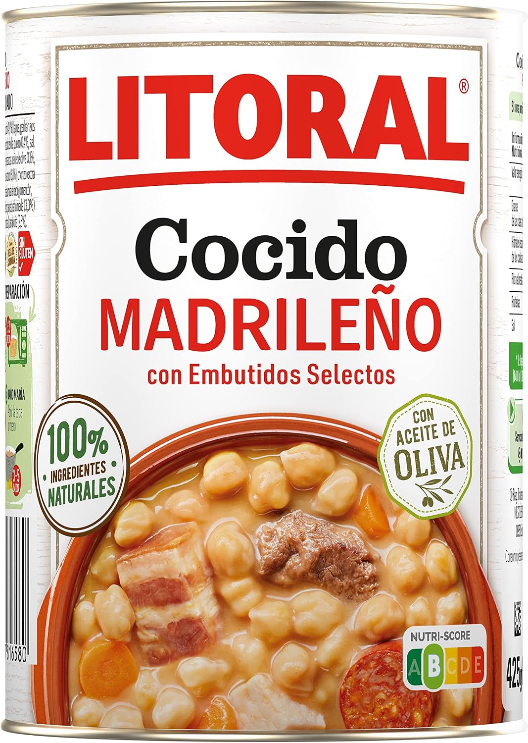Detalle 2 de LITORAL Cocido Madrileño Sin Gluten 6x425g 🥘