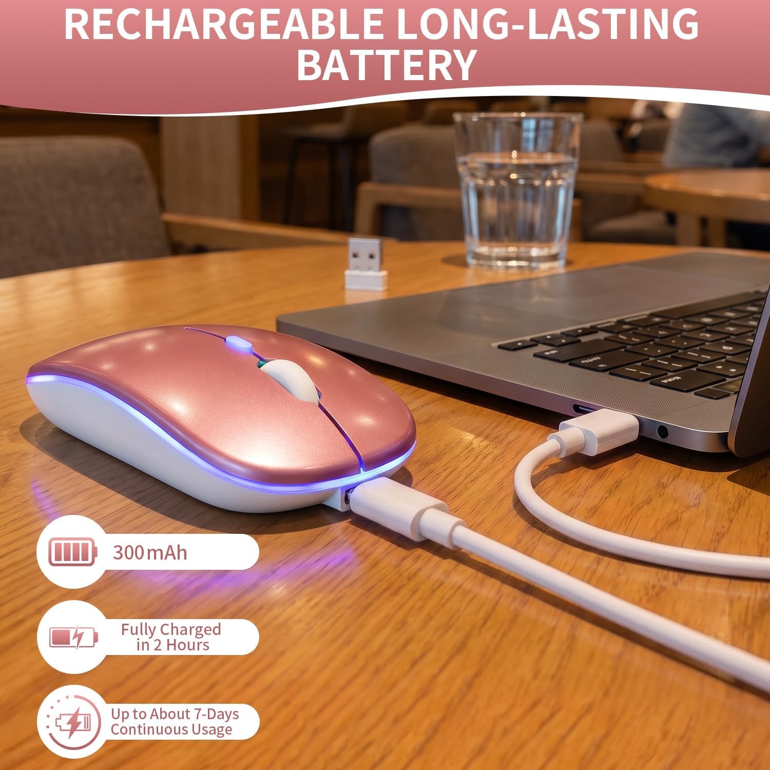 Thumbnail 6 de NorOasis Wireless Mouse, Rose Gold