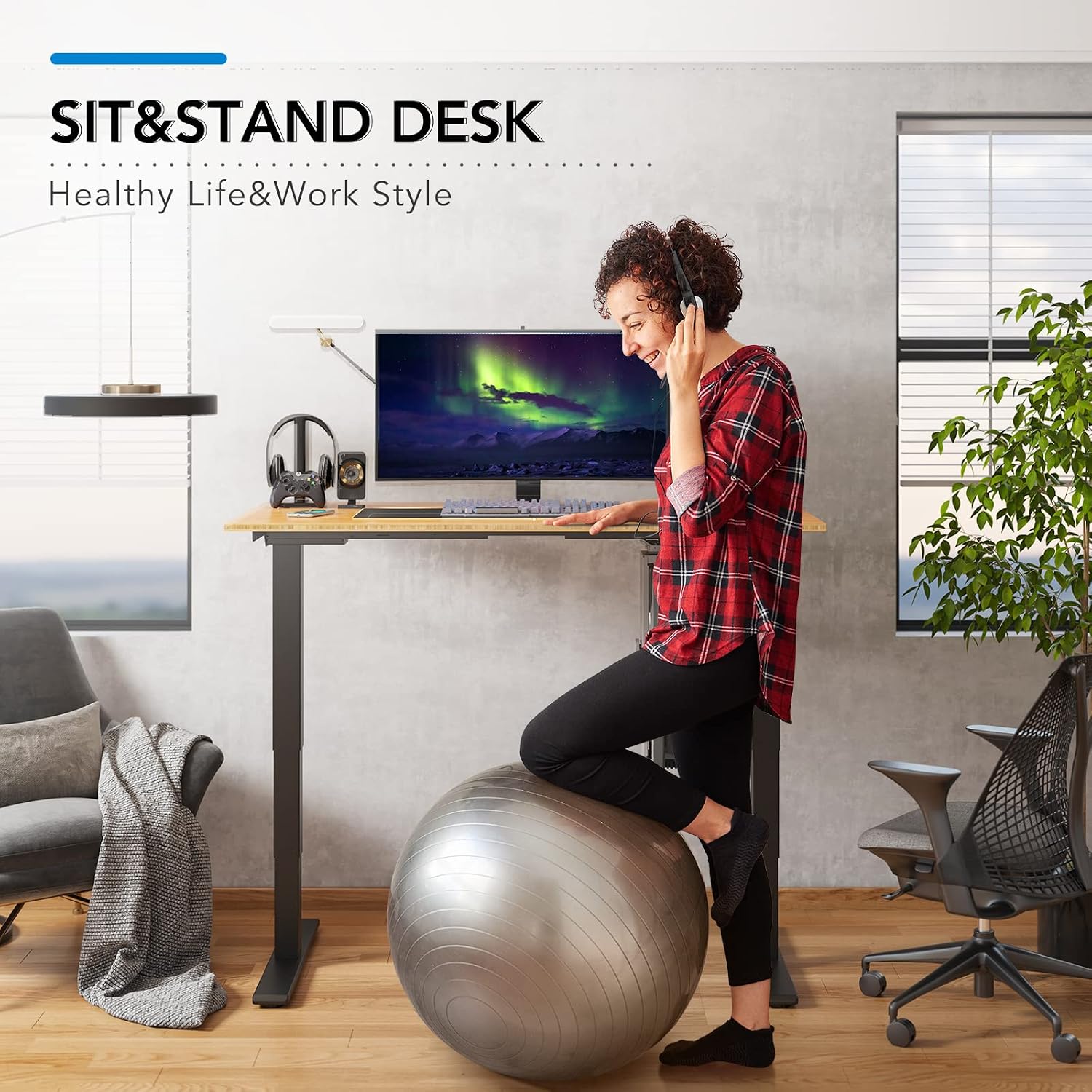 Detalle de FlexiSpot Electric Standing Desk, 55 x 28