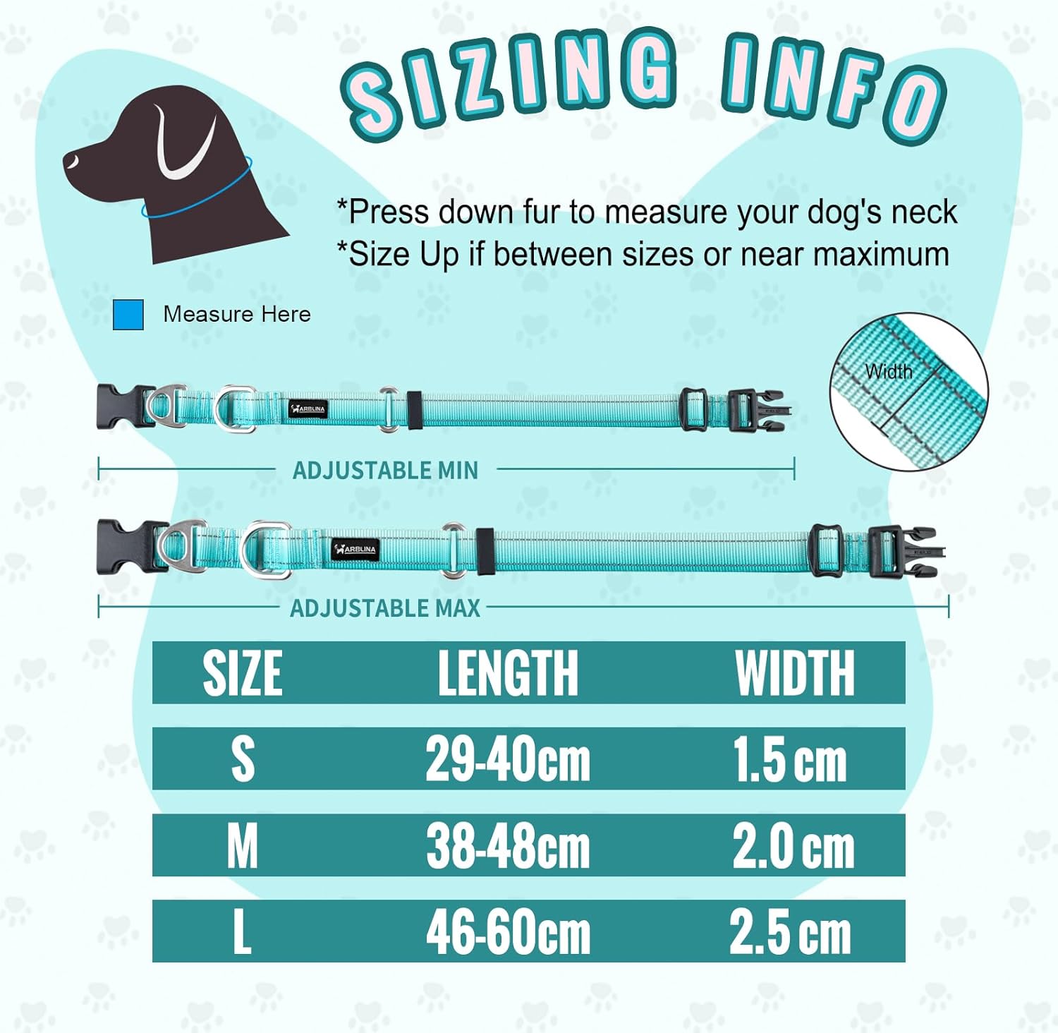 Detalle 2 de Arblina Martingale Dog Collar with Reflective No-Pull Design