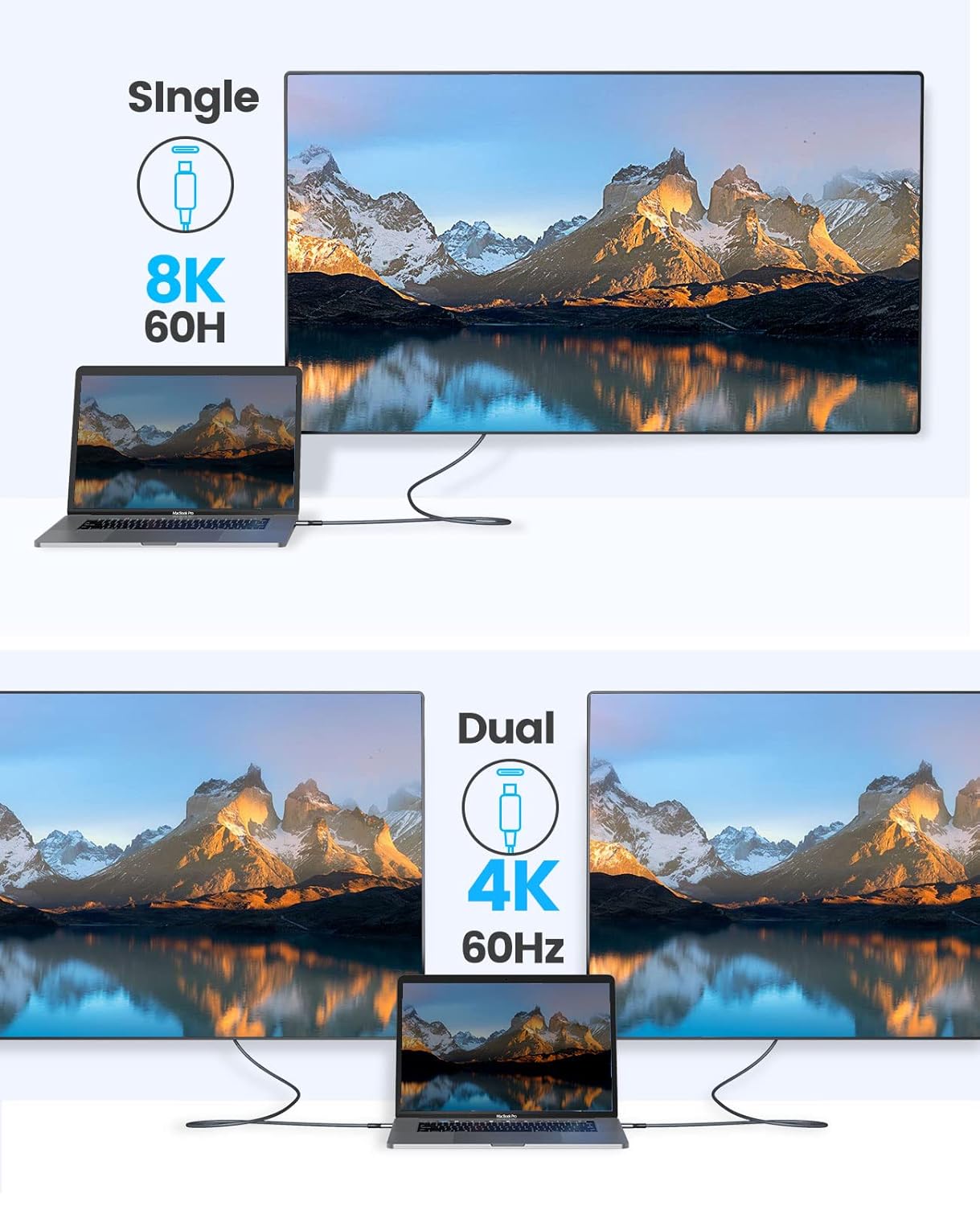 Thumbnail 1 de ORICO Thunderbolt 4 Cable 40Gbps 8K@60Hz 100W, 2M