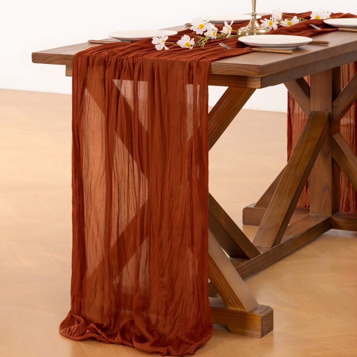 Detalle 2 de Cheesecloth Table Runner 120-Inch