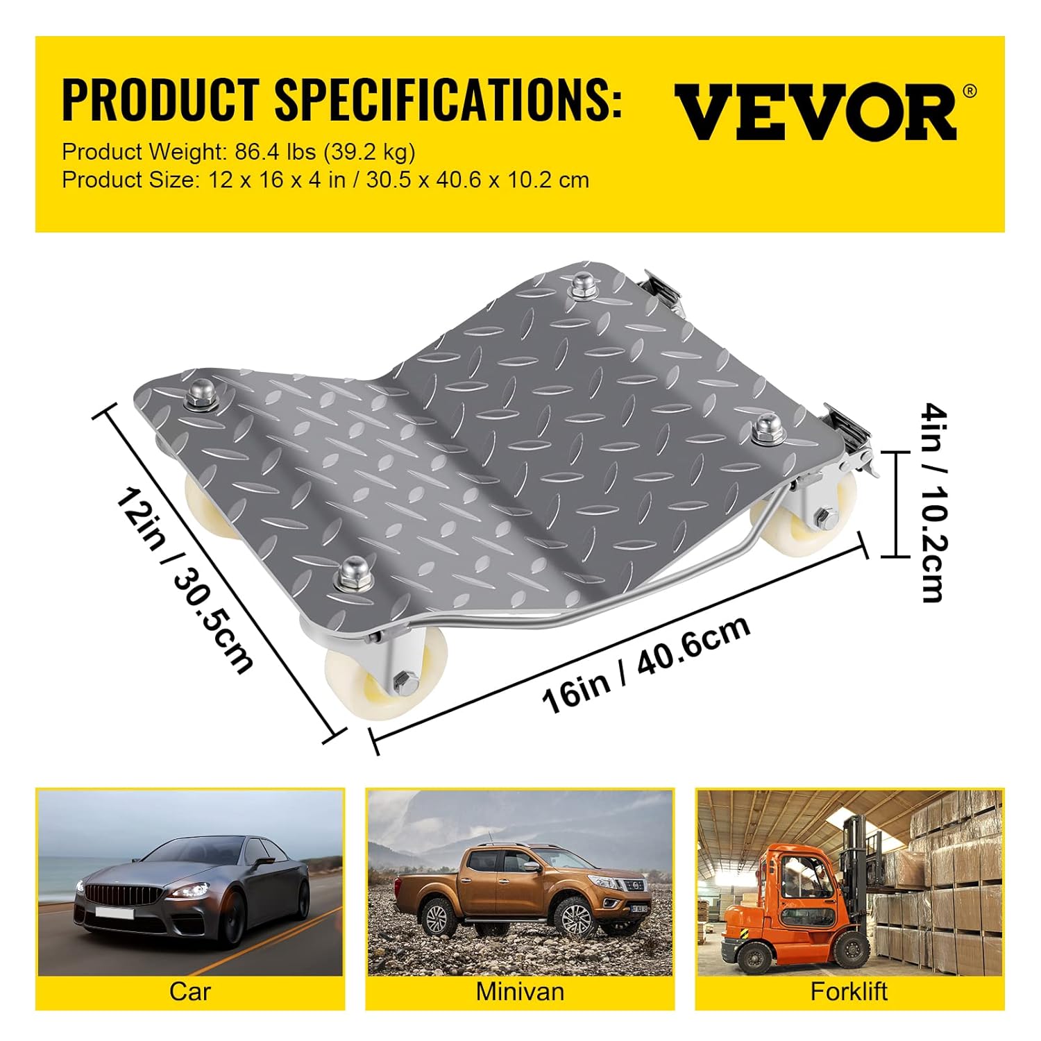 Thumbnail 6 de VEVOR Rangierhilfe 1000 kg, 2er-Set