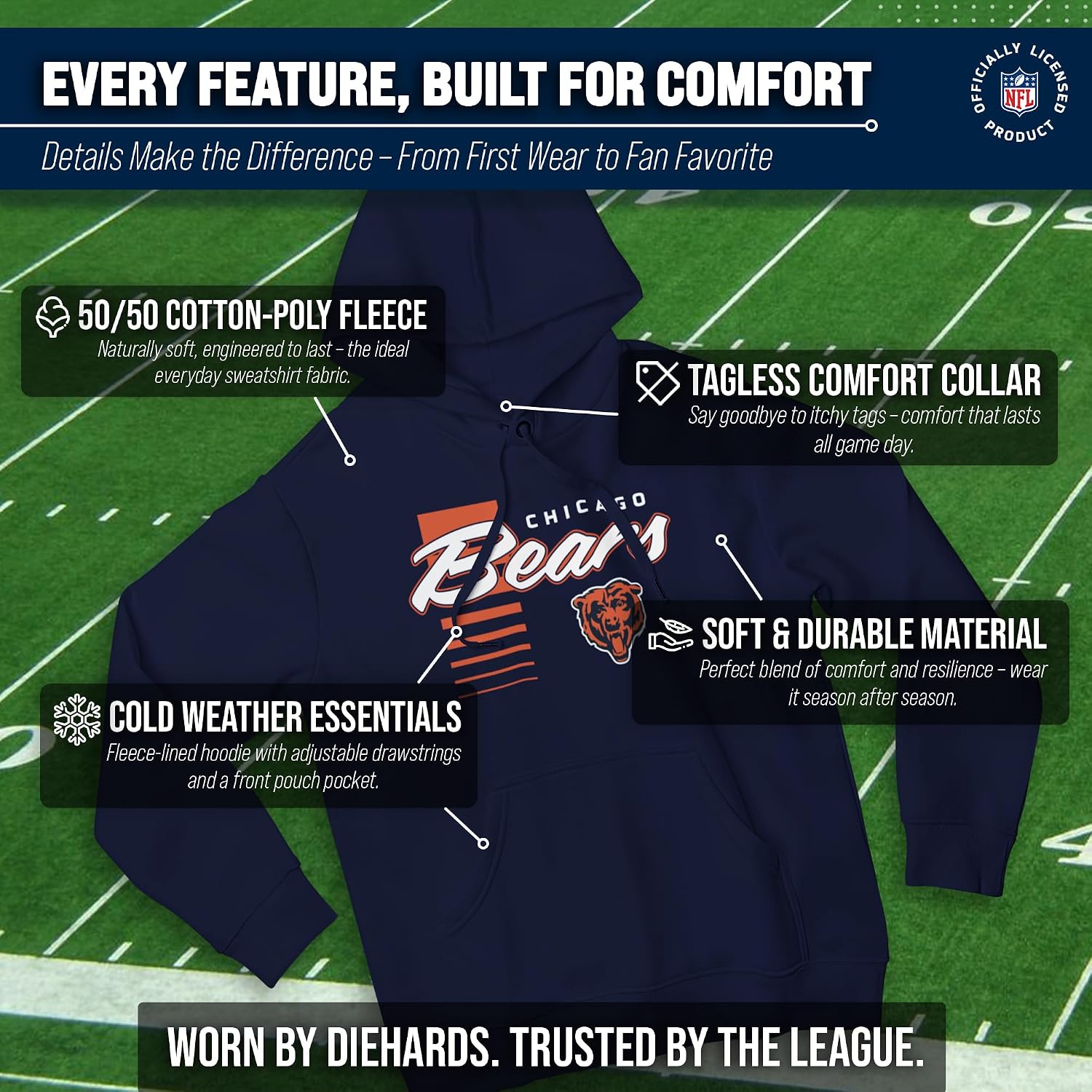 Detalle de Airwaves Chicago Bears Hoodie, Navy