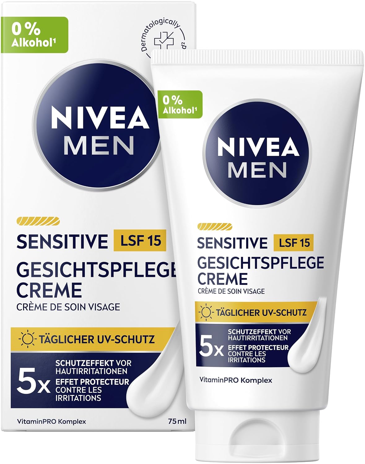 Imagen de NIVEA MEN Sensitive Gesichtspflege Creme mit LSF 15 – 75 ml en OfertitasTOP