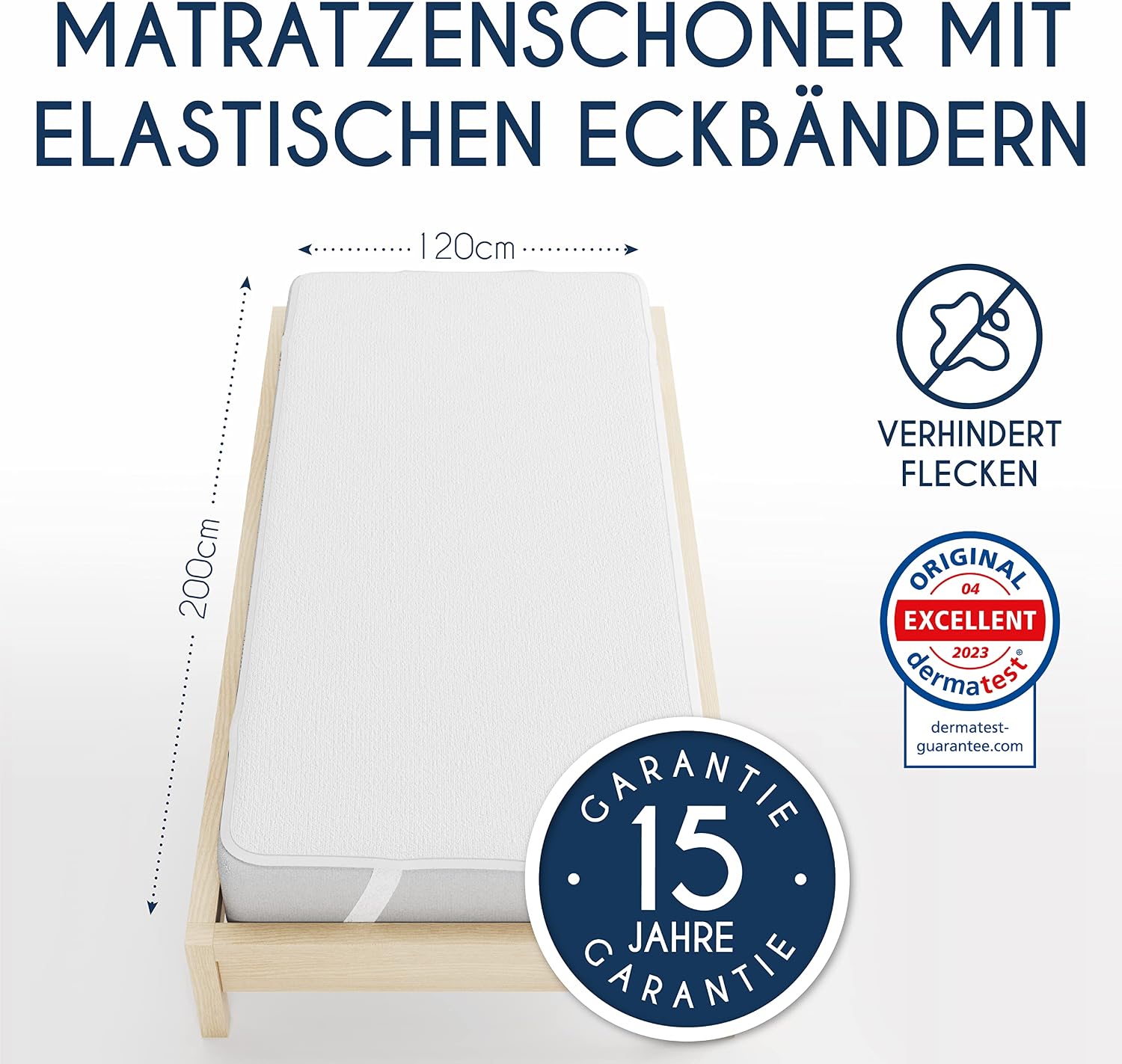Detalle 2 de Dreamzie Matratzenschoner 120×200 cm wasserdicht