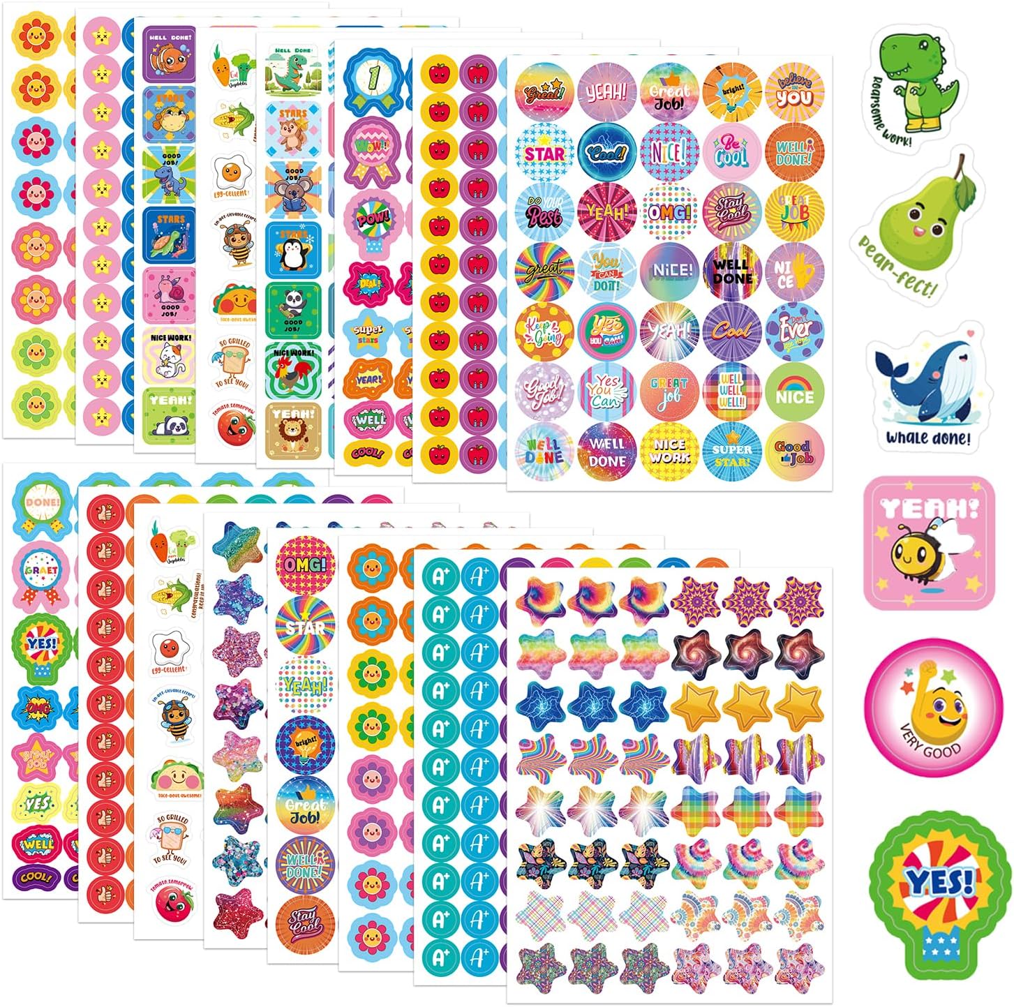 Detalle de Kaderas Reward Stickers beloningsstickers, 844 mini stickers op 16 vellen